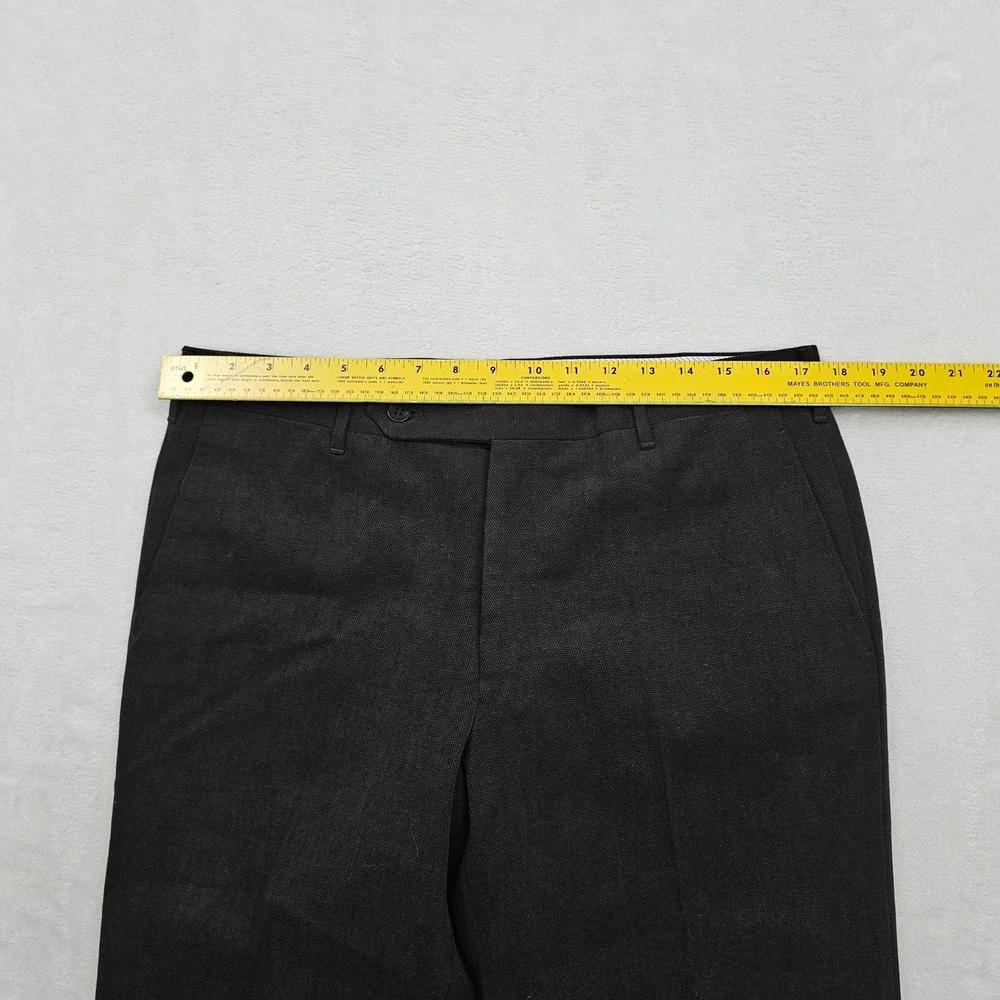 De Corato Trousers Mens 50 34x30 Dark Brown Cotton Italy Flat Front Sartorial